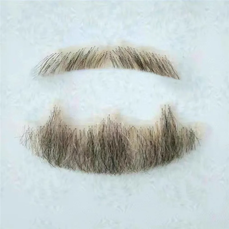 Fausse barbe à visage réglable faite à la main, crochet à main, fausse moustache en dentelle pour adultes et hommes, maquillage réaliste, barbes en dentelle