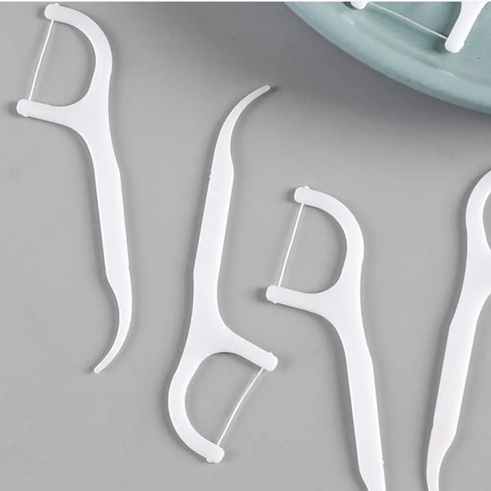 

50Pcs/Box High-elastic Disposable Dental Floss Oral Care Dental Floss Box Plastic Toothpick Tooth Cleaning Teeth Stick Home