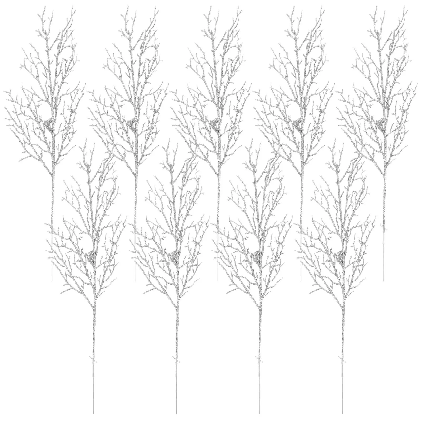 

10Pcs Glitter Artificial Leaves Xmas Tree Ornaments Festival Decor Plastic Props for Home Garden Party Christmas Supplies