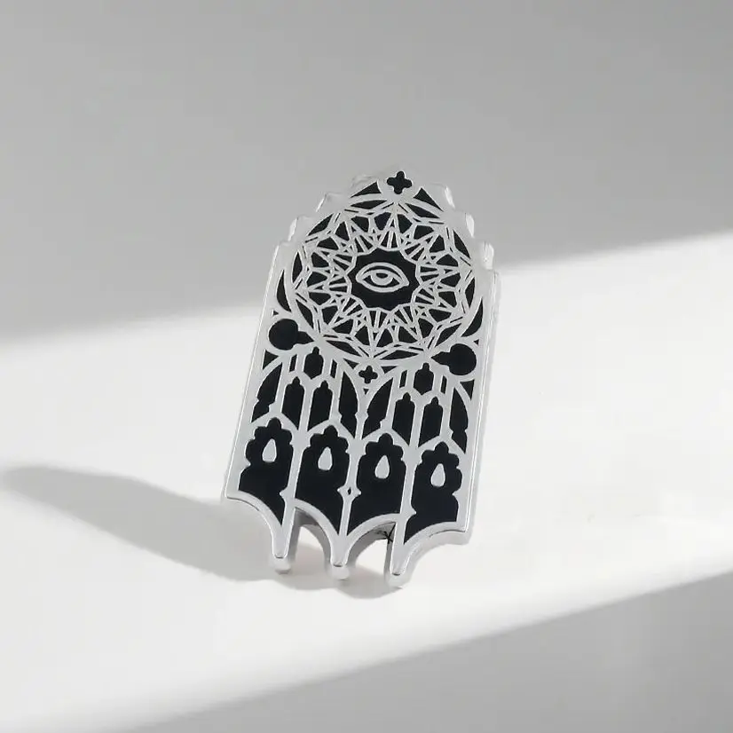 Doomsday Cathedral Enamel Brooch Refuge Faith Civilization Lapel Pin Terror And Blood Game Gift Dark Badge Accessories Collect