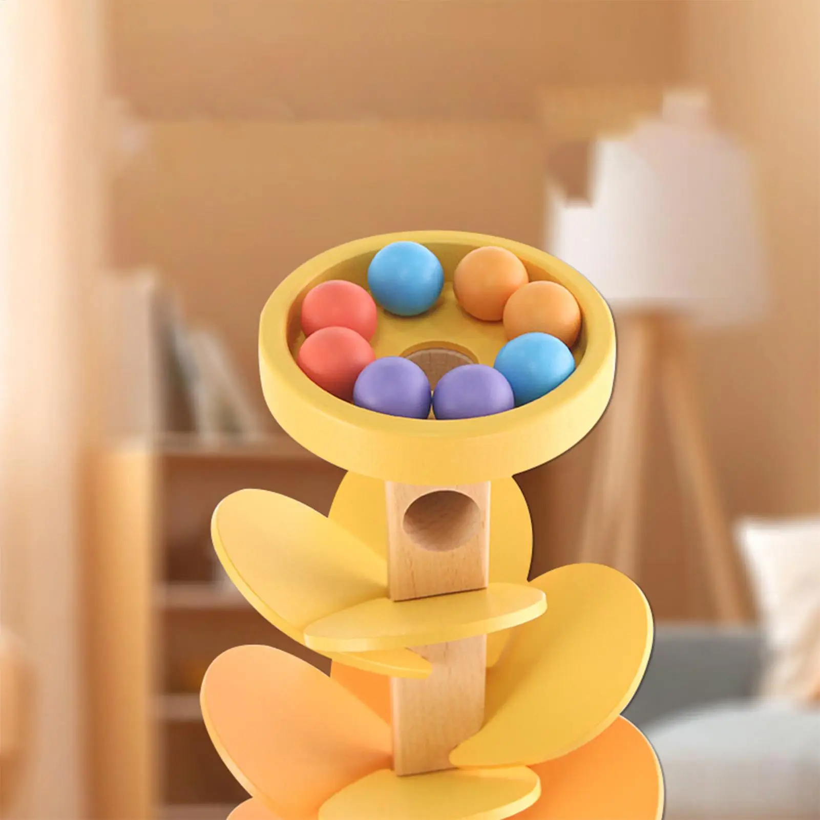 Juguete de árbol Musical de madera Montessori con pista de carrera de mármol, bloques de construcción de arcoíris, juguetes educativos para niños, regalos de cumpleaños