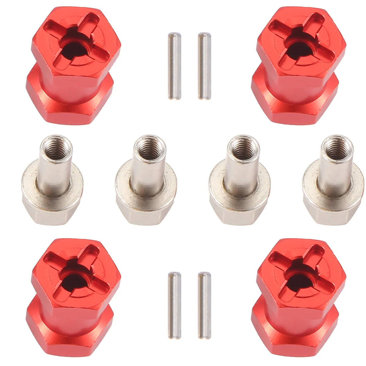 Sterk aanbevolen 12 mm zeskantwielnaafadapter 17 mm verlengstuk combinerkoppeling rood