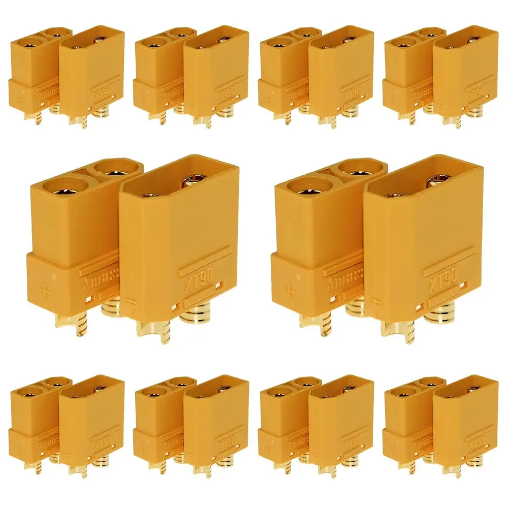 10 Pair Amass  XT90 XT-90 Male Female Bullet Connectors Power Plugs with Shealf Housing for RC Lipo Battery Motor