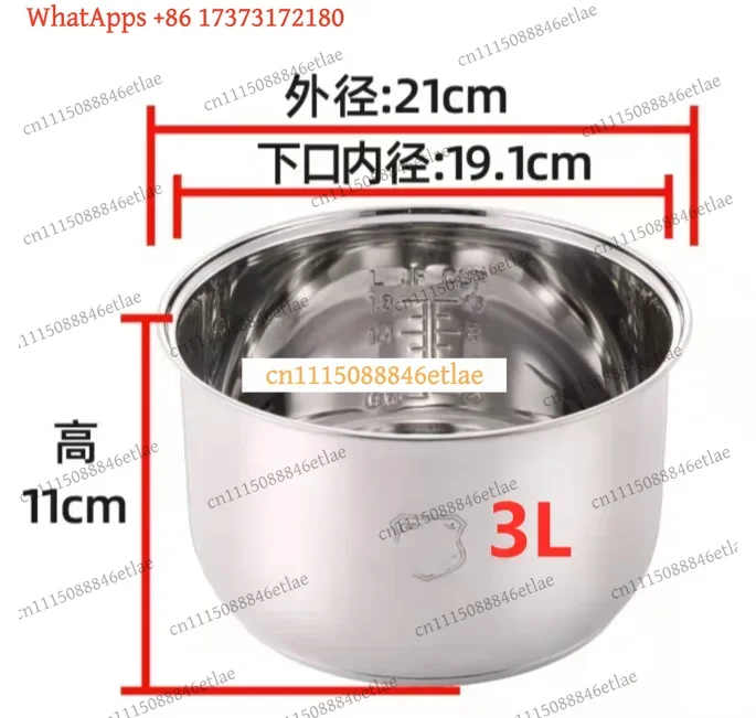 k3 Universal 6L Stainless Steel Inner Pot Replacement Parts for Electric Pressure Cooker Rice Multicooker Liner
