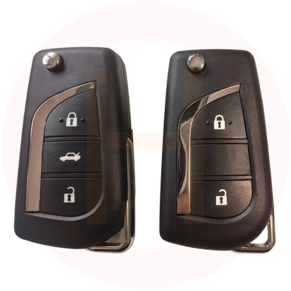 

2 3 Button Replacement Folding Car Blank Key Remote Fob Case for Toyota Corolla EX New VIOS Toy48 Blade Flip Shell Cover