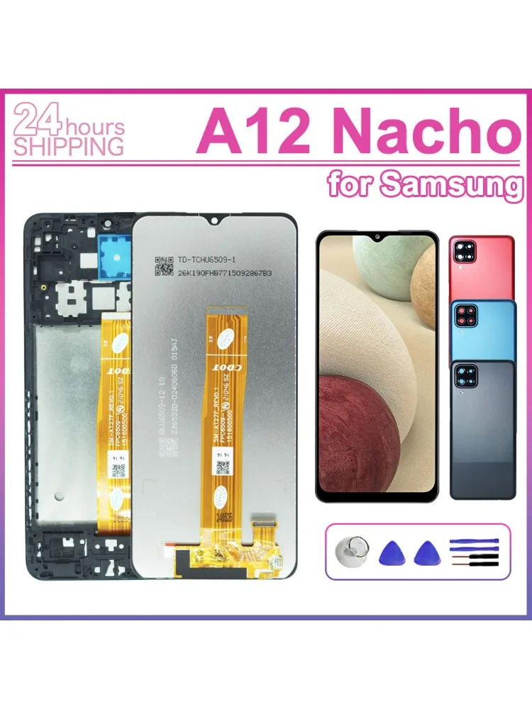 Écran LCD pour Samsung Galaxy A12 Nacho, écran tactile LCD, assemblage du numériseur, remplacement de l'écran LCD pour téléphone Samsung A12 A127F A127M