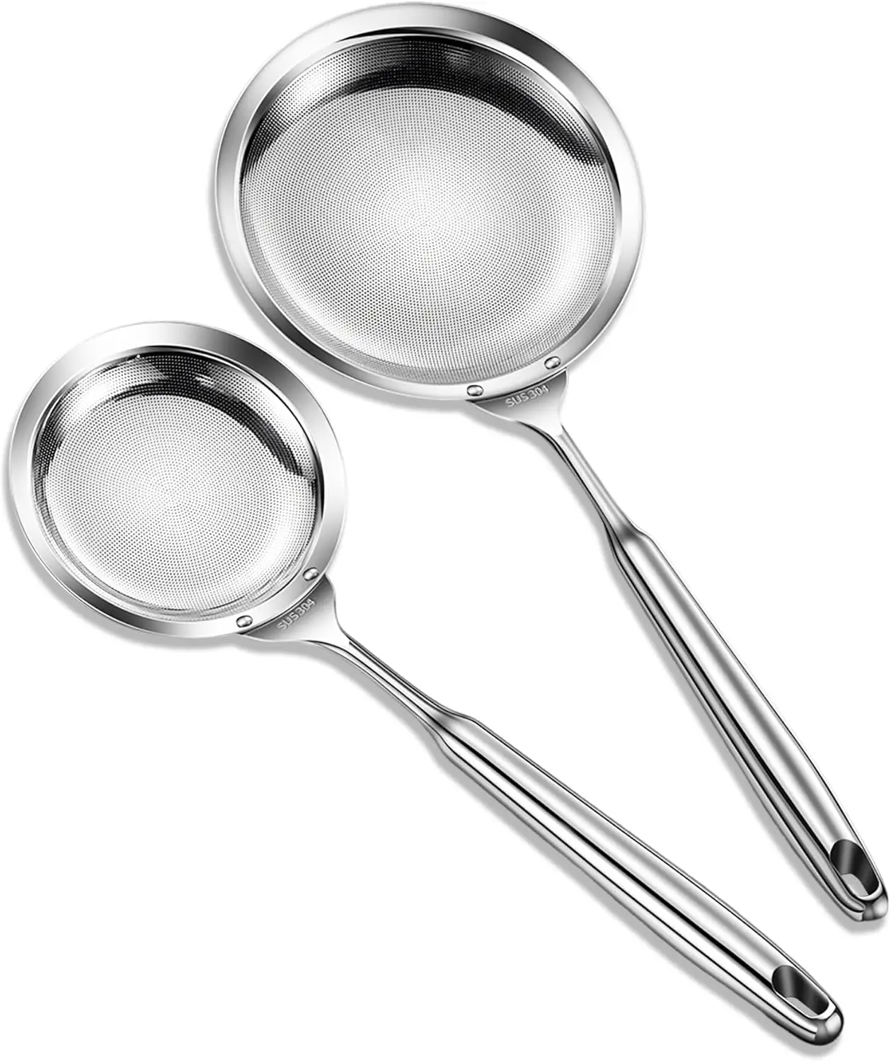 

Skimmers Spoon Strainer Spoon for Kitchen, Stainless Steel Fine Mesh Strainer, Grease Separator for Cooking (DIA 4.3Inch