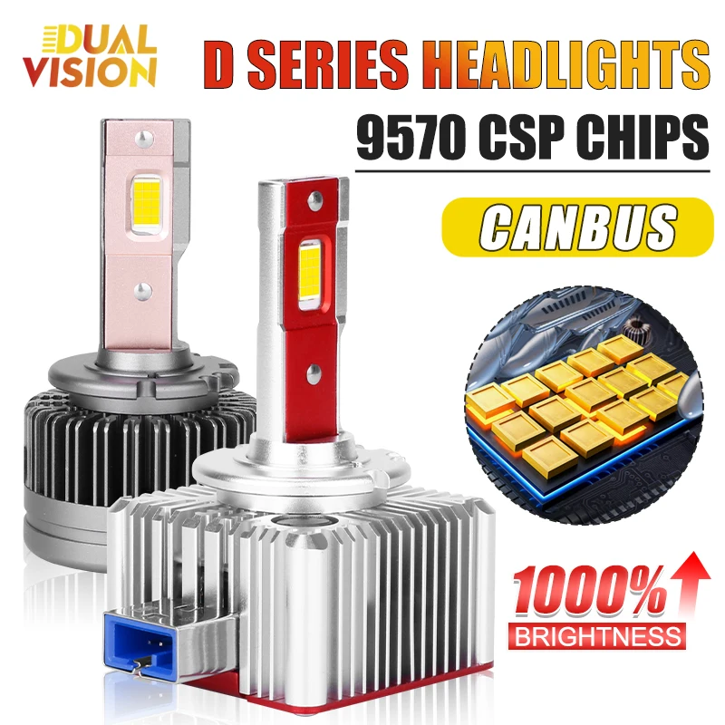 D series  D1S Led Headlight Bulbs Canbus 9570 CSP Super Bright 6000K Car Lamp D2S D3S D8S  Auto Fog Lights 12V 2Pcs