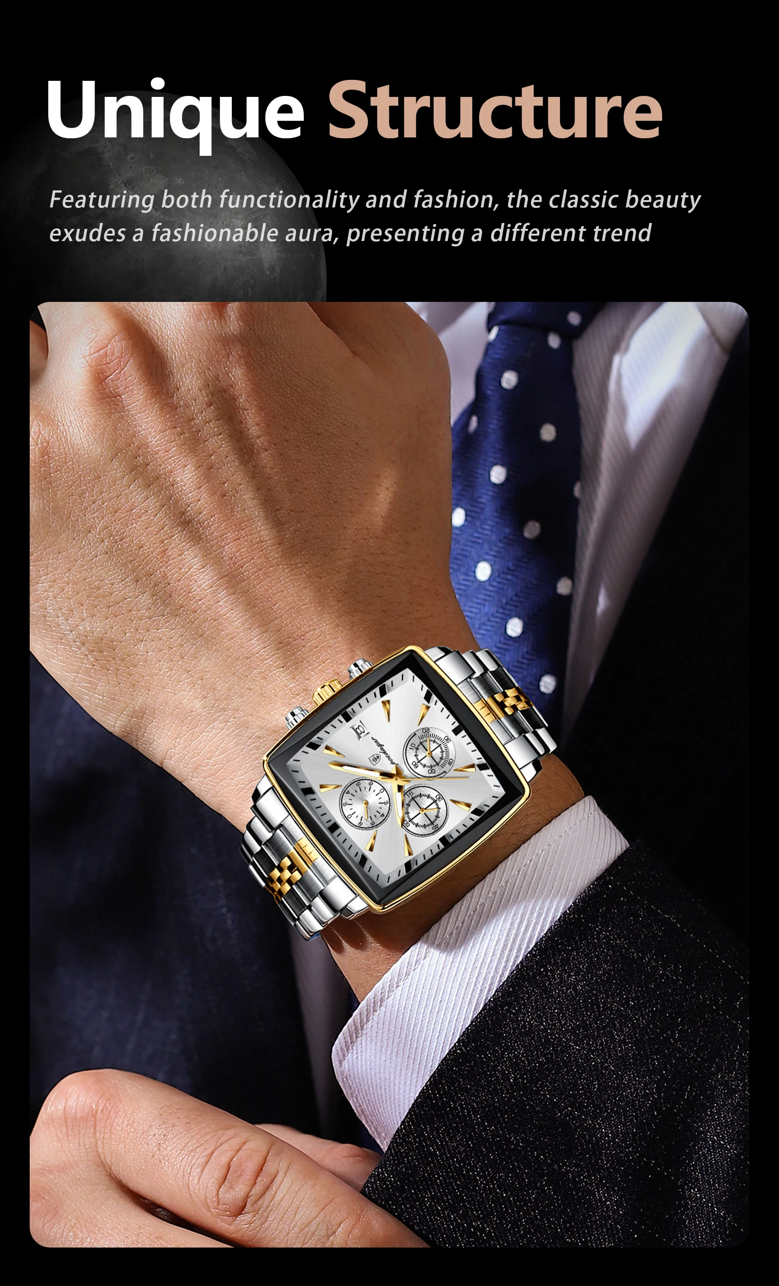 POEDAGAR Top-Luxus-Herren-Armbanduhr Quarz Leuchtend Wasserdicht Edelstahl Herrenuhr Chronograph Datum Business-Herrenuhren – Detail 5