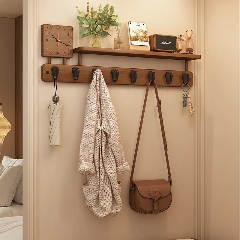No Drill Wall Mount Hanging Rack Multi-functional Door Back Hook Organizer for Entryway Bedroom