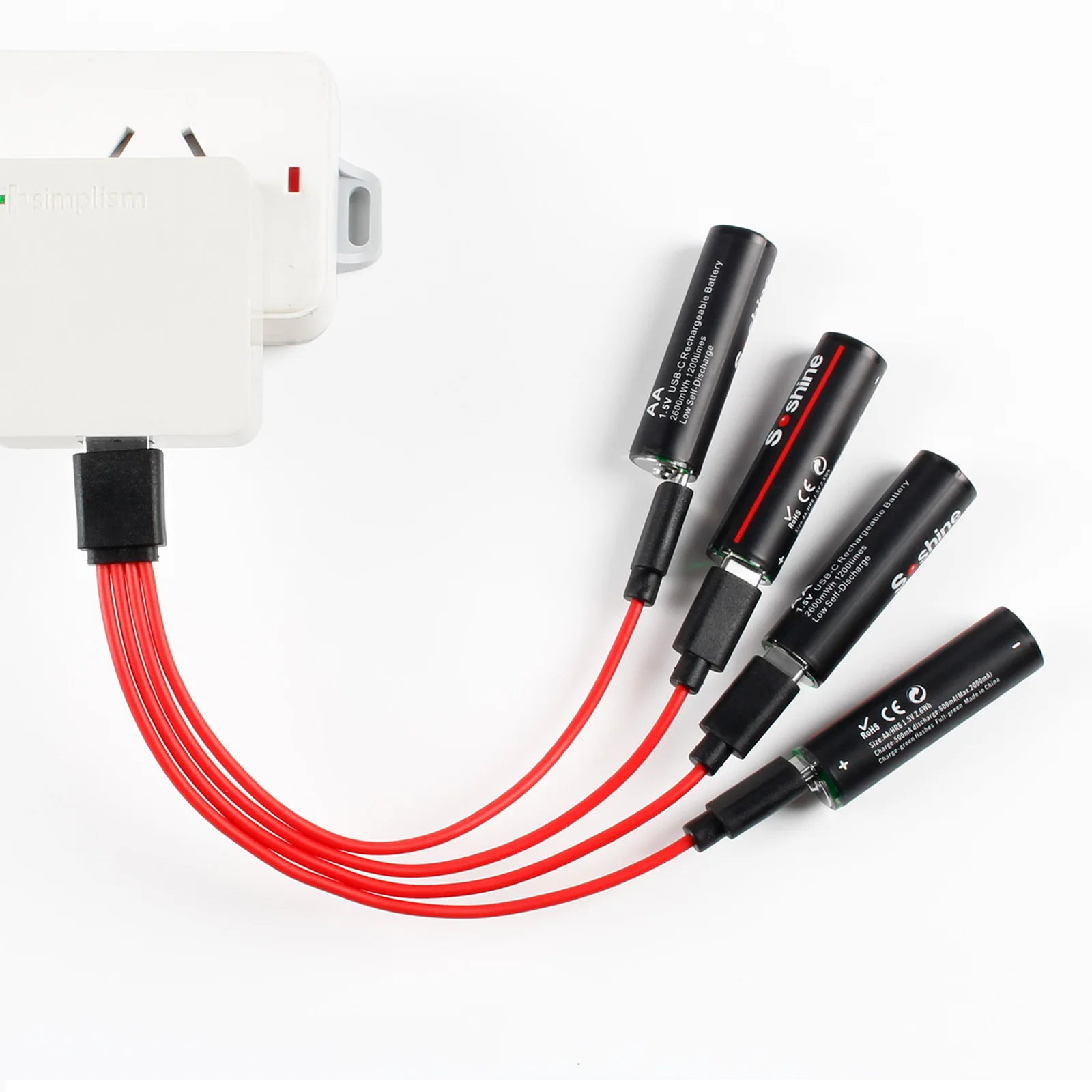 Soshine USB 1.5V 2600mWh Li-Ion AA Rechargeable Battery