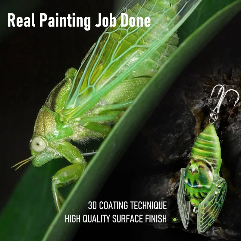 

Новая приманка-цикада для поверхностной ловли 2026 года с имитацией крыльев, 21 мм/1,6 г, 27 мм/2,4 г, реалистичная жесткая приманка-насекомое для пресноводной рыбалки на басса