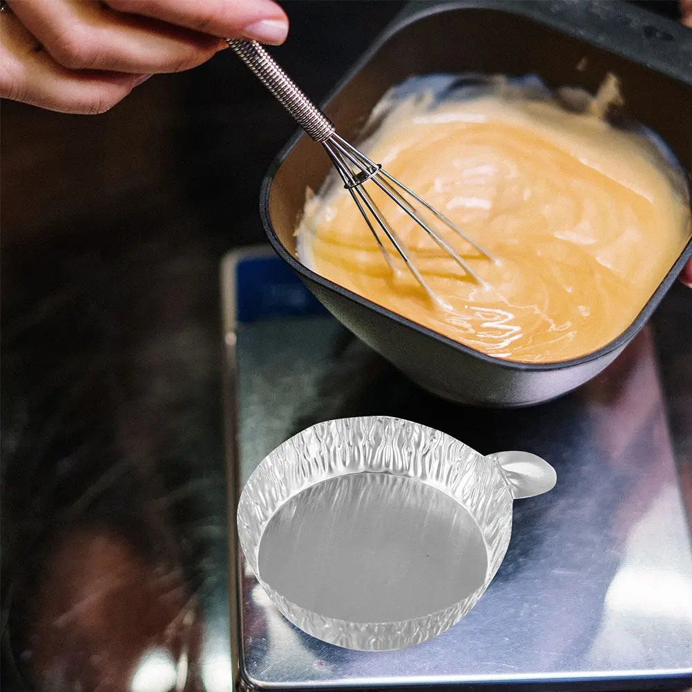 100Pcs Aluminum Foil Weighing Dish Handle Laboratory Use Accurate Powder Liquid Sample Plate Weigh Boats Sample Plate