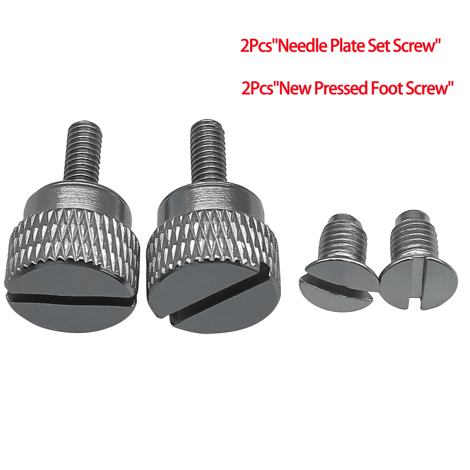 4Pcs/Set New Hand twisted Presser Foot and Needle Plate Set Screw For Juki Single Needle Industrial Sewing Machines Accessories