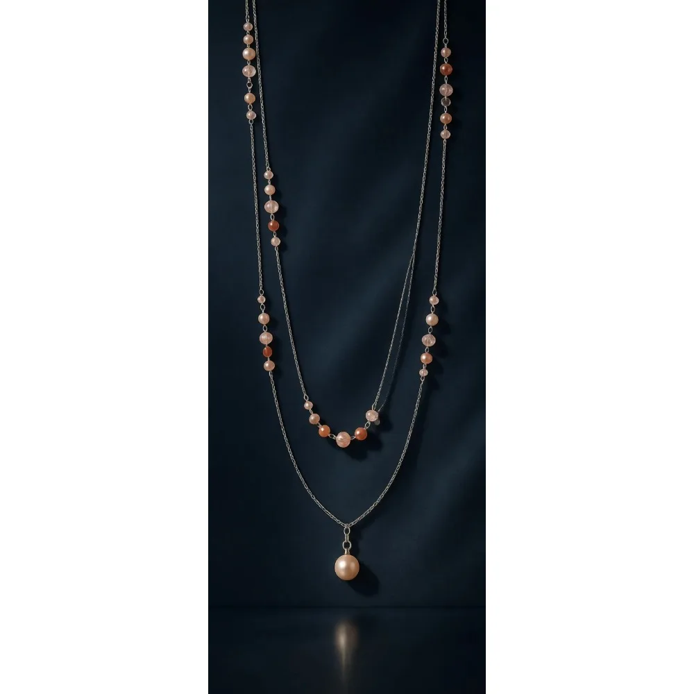 

Длинное серебряное многослойное ожерелье для женщин, богемное эффектное украшение, идея для подарка