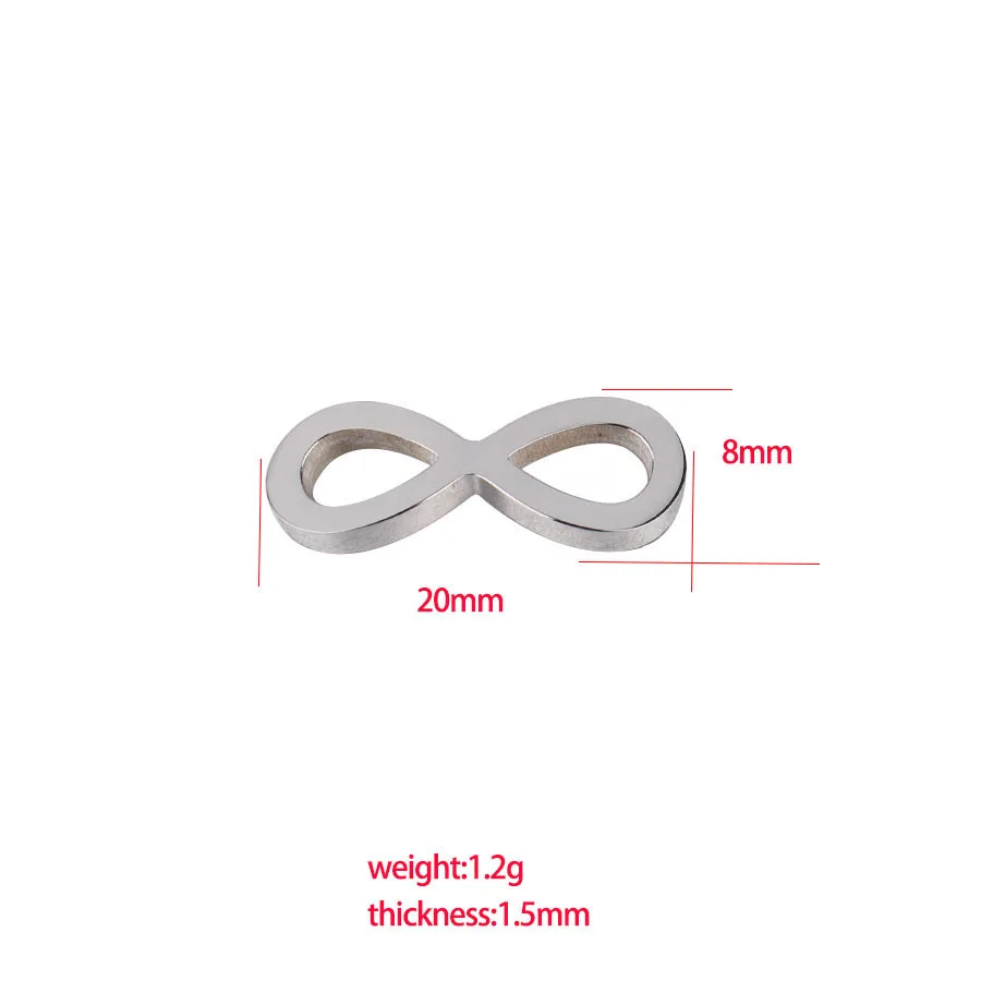 Fnixtar 20Pcs Infinity Symbol Charms Stainless Steel Connector Charms Necklace Bracelet Charms For Jewelry Making Accessories