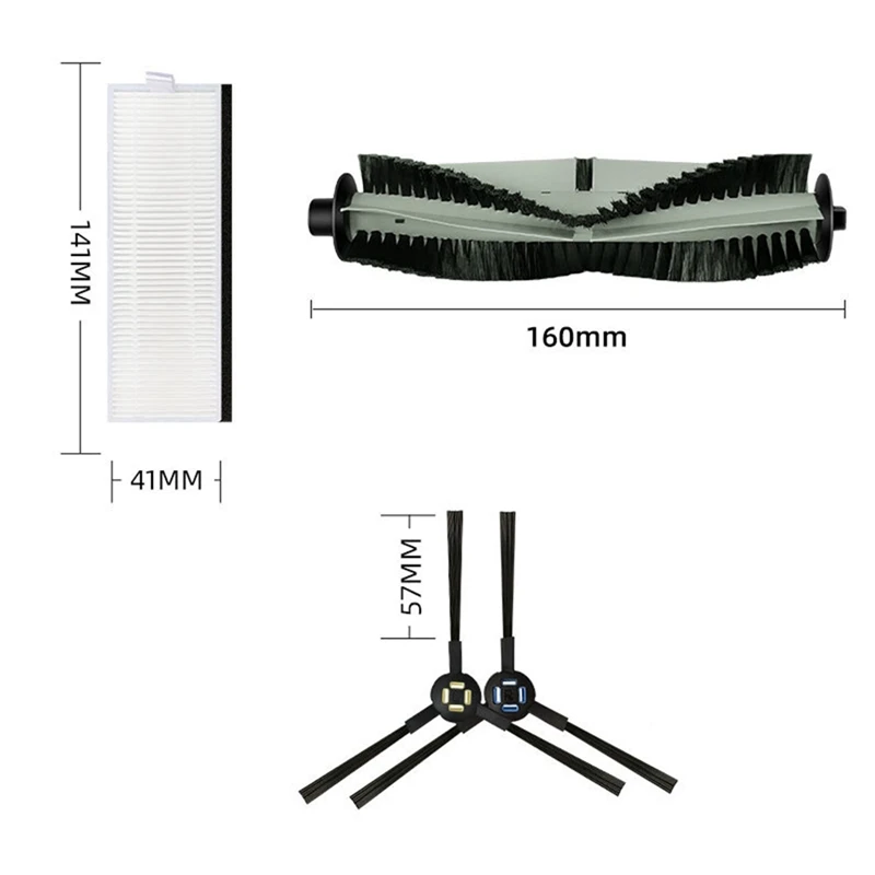 قطع غيار فلتر هيبا للفرشاة الجانبية للفرشاة الرئيسية Ilife A7 A9S V8 V8S X750 X800 X785 V80 Silvercrest SSR1 SSRA1