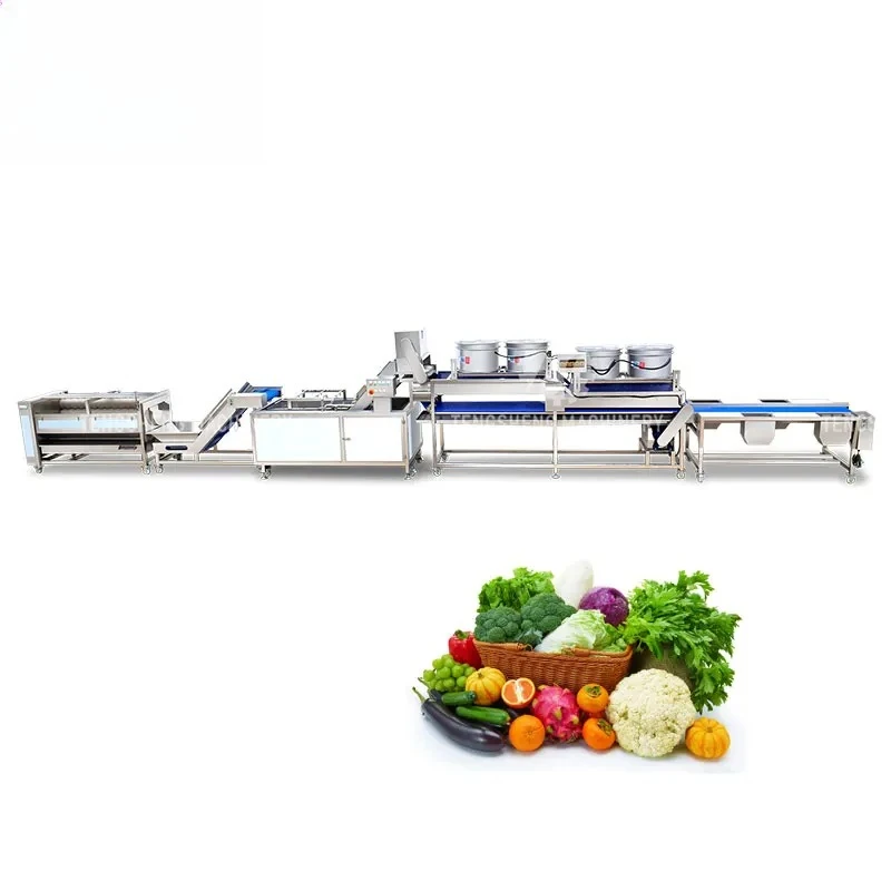 Automatic Fruit And Vegetable Roller Bubble Washing And Air-Drying Picking Line Date Tomato Apple Potato Sorting Machine