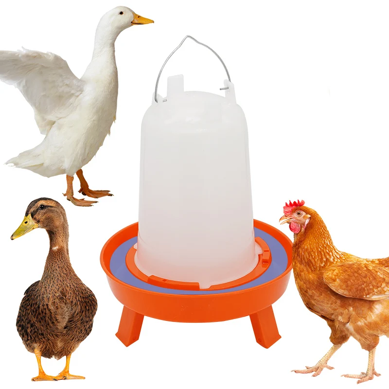 1.5L Automatic Chicken Water Bucket With Leg Plastic Poultry Rooster Hen Feeding Device Farm Animal Watering Supplies