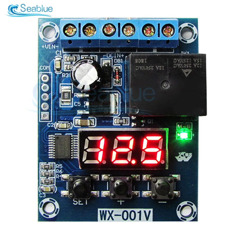 

0-99.9V LED Voltage Detection Module DC 12V 12A Relay Power Supply Switch Charge And Discharge Voltage Monitor Module