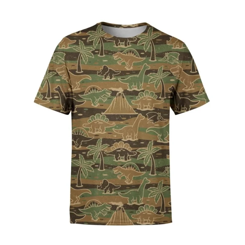ديناصور تي شيرت الحيوان ثلاثية الأبعاد طباعة الشارع الشهير الرجال النساء موضة عادية المتضخم قصيرة الأكمام بلايز الاطفال تيز القمم الملابس y2k #3