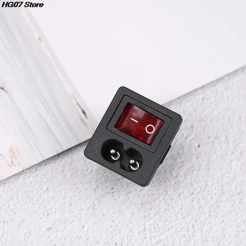 Hot Sale 250V AC Red Rocker Switch Fused Inlet Power Socket Fuse Switch Connector Plug Connectors Dielectric Intensity