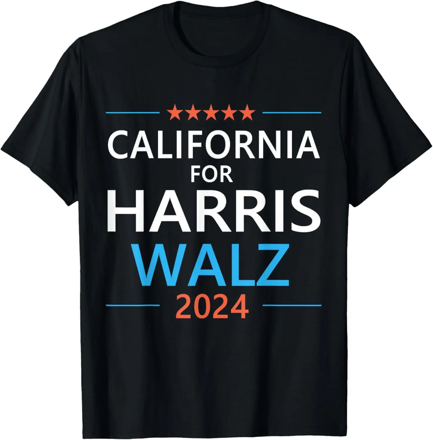 California for Harris Walz 2024 President Election Democrat T-Shirt