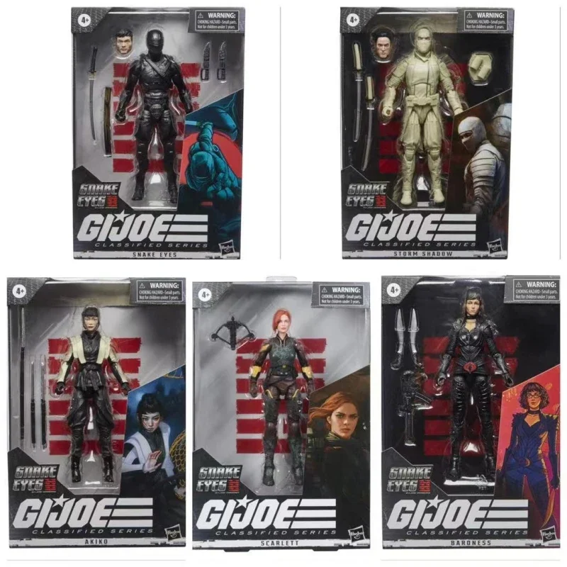 New In Stock Gijoe Movie Version 6 Inch Action Figure Snake Eyes Baroness Agent Scarlett White Ghost Action Figure Model Doll