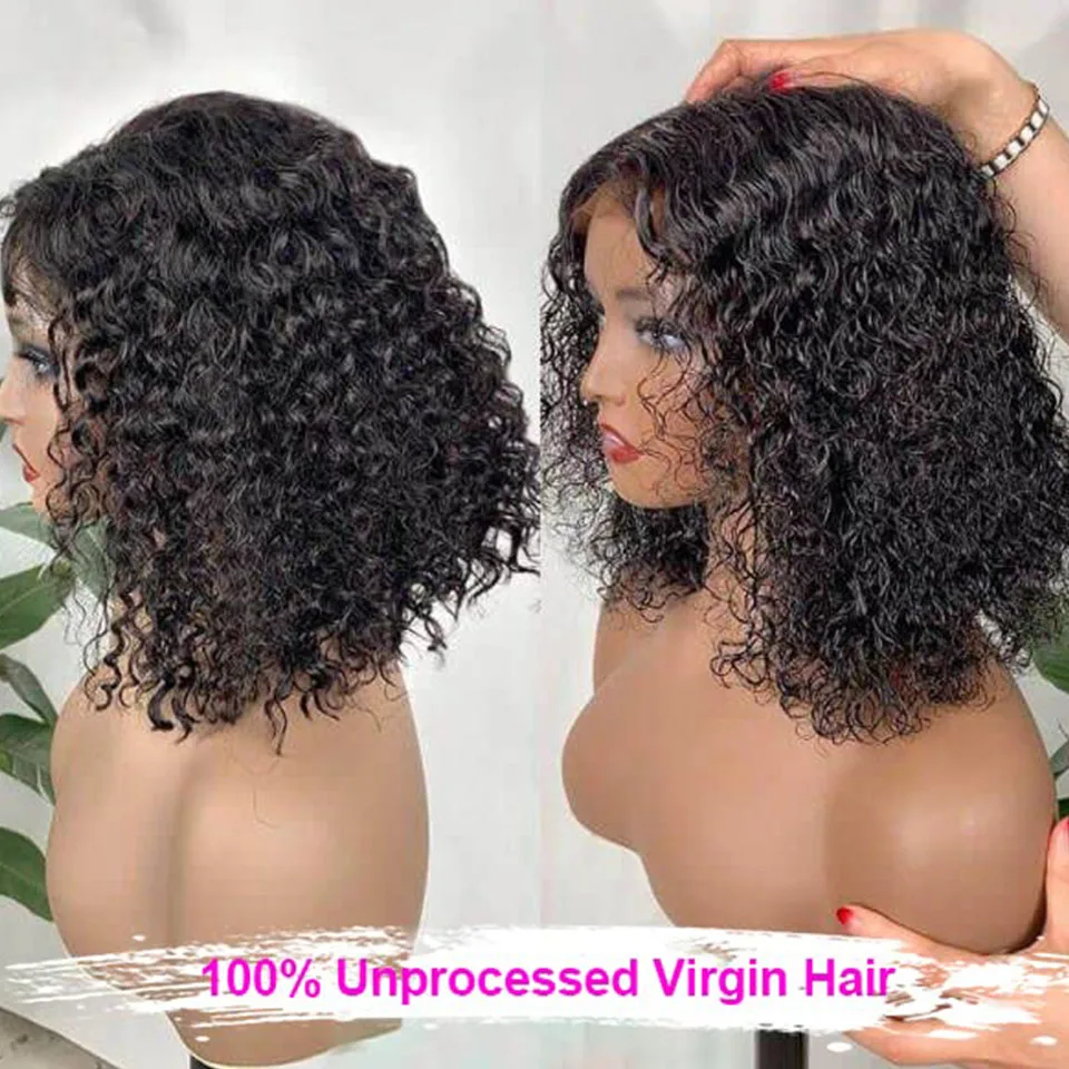 

BOB dentelle avant perruque cheveux humains droite 180% pleine densité 13x4 HD Transparent dentelle frontale perruques bob cheve