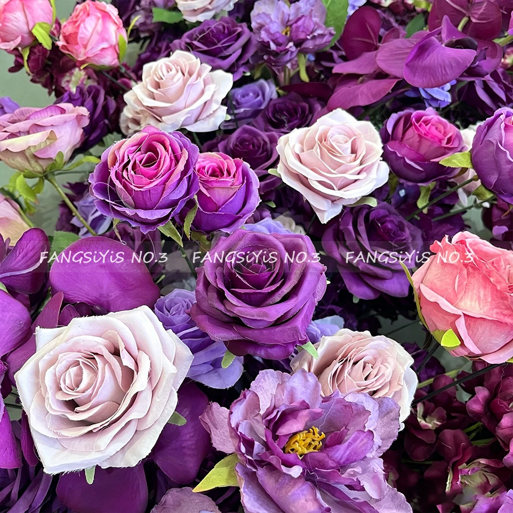 2M/1M 高級紫のバラ造花列 ウェディングテーブルセンター - Flower Wall Panel のレビューと価格