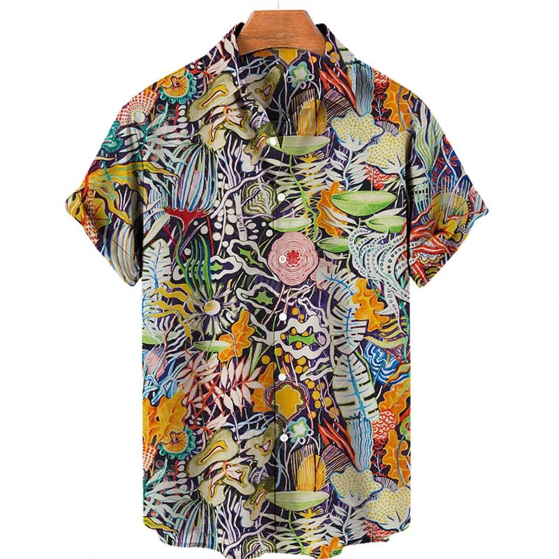 2024 Blumen Hawaii Hemd Blume 3D-Druck Hemden Männer Frauen Strand Bluse Männer Berufung Revers Hemden Kuba Camisa Kleidung