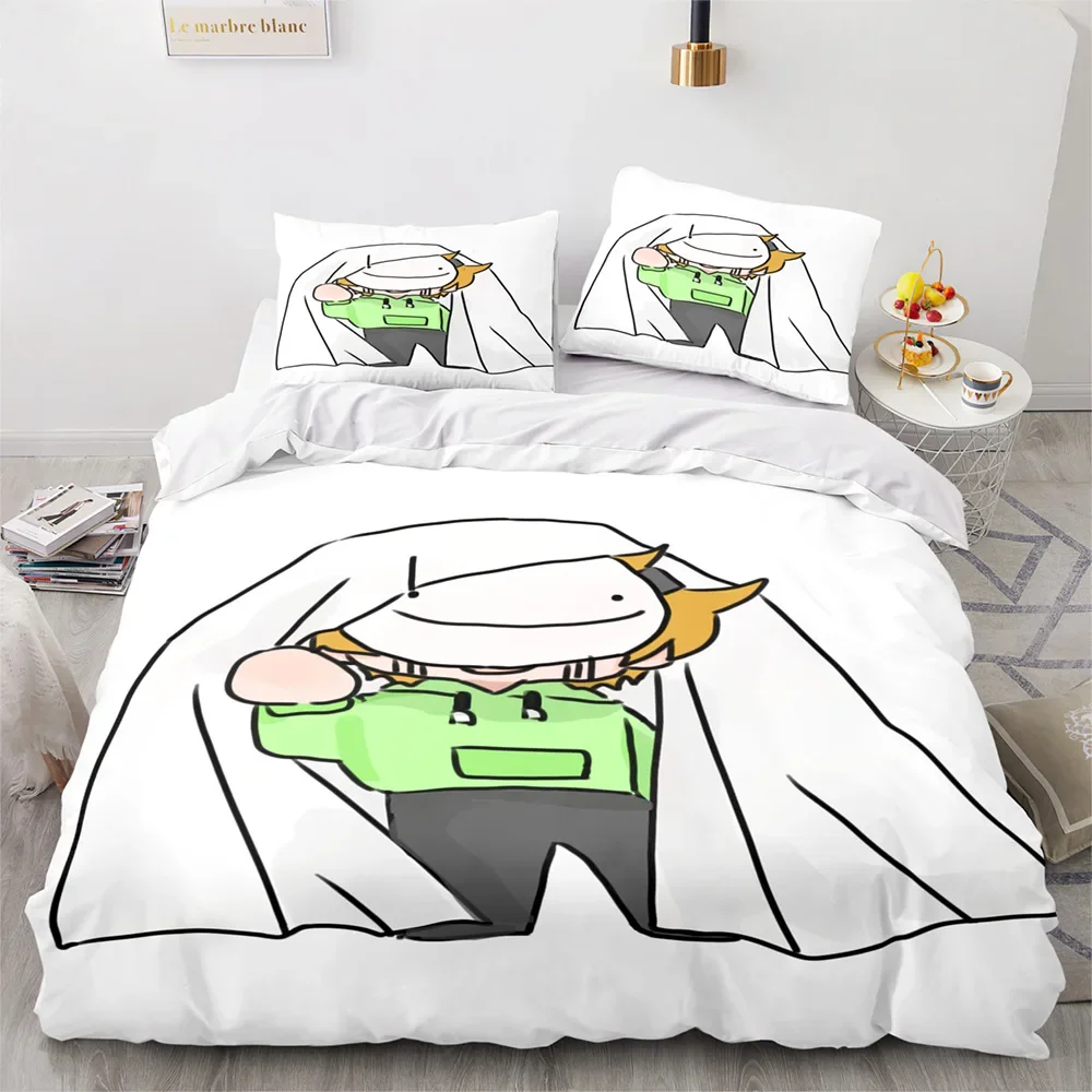 

New GeorgeNotFound Merch Ranboo Dream Bedding Set Boys Girls Twin Queen Size Duvet Cover Pillowcase Bed Kids Adult HomeTextiles