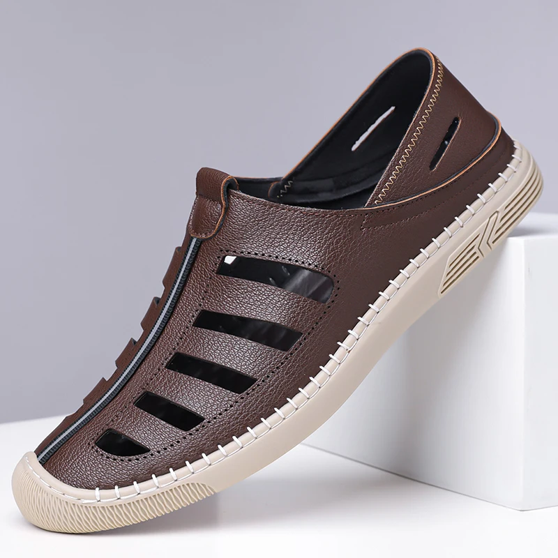 

Men's Sandals Spring Summer Shoes Breathable Casual Sandals Man Beach Shoes Fashion Outdoor British Style Walking Loafers Male
