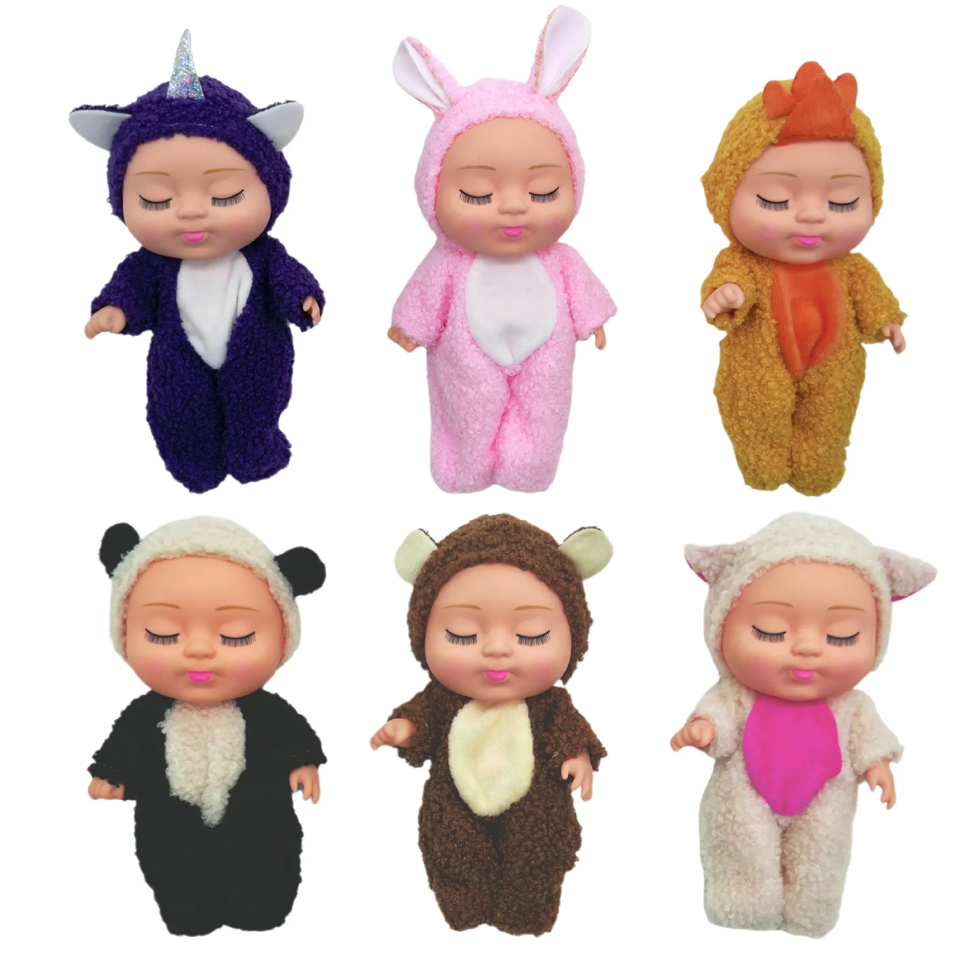 19cm Śliczna lalka do spania Model zabawki Kreskówka Jednorożec Królik Zwierzę BJD Baby Reborn Doll Will Cry And Laugh Interaktywna zabawka dla niemowląt Prezenty