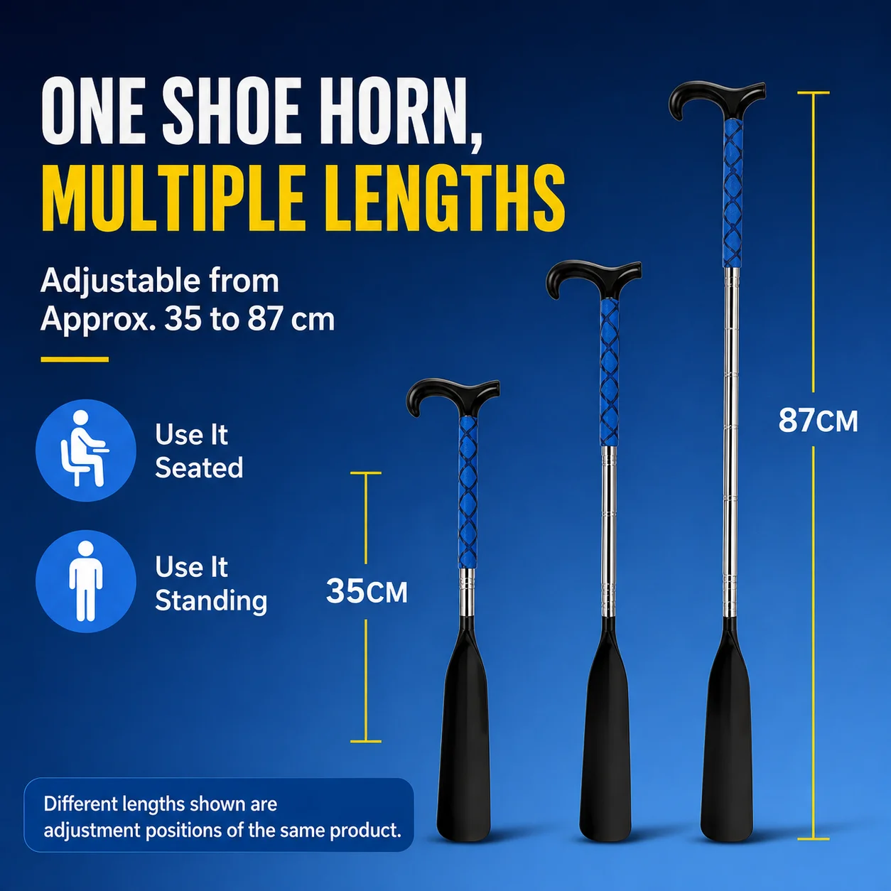 Shoe Horn Telescoping Shoehorn for Boots Long Handle Shoe Horn for Seniors and Pregnant Women Retractable Shoehorn for Seniors