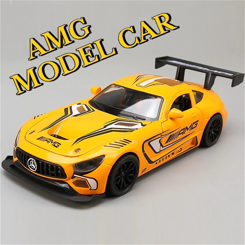

1:24 модель спортивного автомобиля для мальчиков, игрушка AMGT3, коллекция спортивных автомобилей из сплава, настольное украшение, подарок ребенку