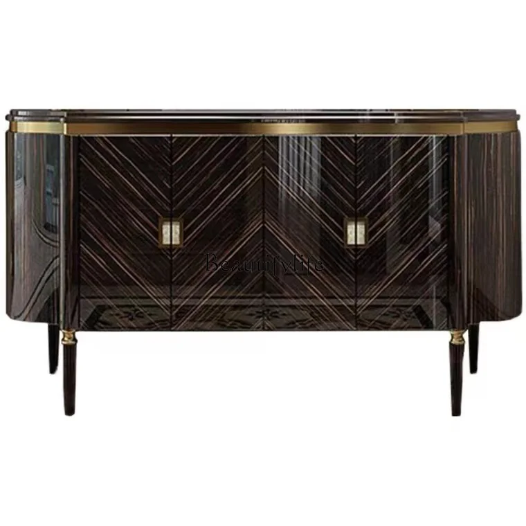 

*American light luxury solid wood dining side cabinet, post-modern entrance light luxury small apartment locker