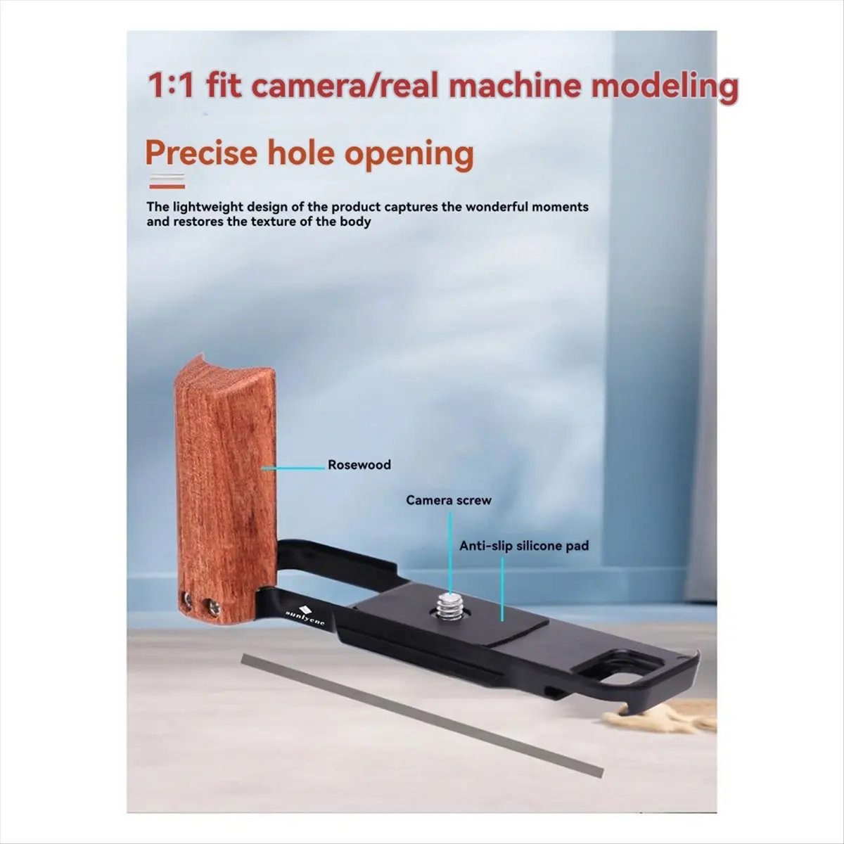 

“QUALITY EXCELLE“For X-E5 Camera Quick Release Plate Micro-Single XE5 Solid Wood Handle Photography Accessories A