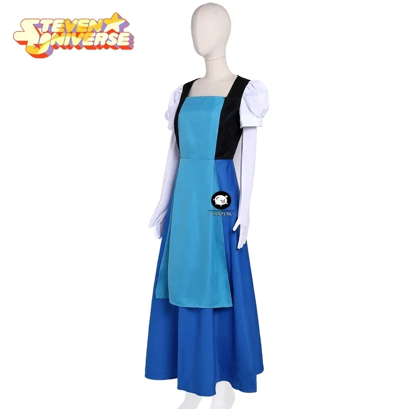 Steven universo cosplay feminino safira role play azul princesa fantasia vestido qualquer tamanho mn4