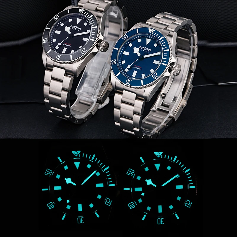 Octopus Homage Titanium Watch For Men 39mm Vintage PT5000 Movement Automatic Sapphire Crystal 200M Waterproof BGW-9 Luminous New