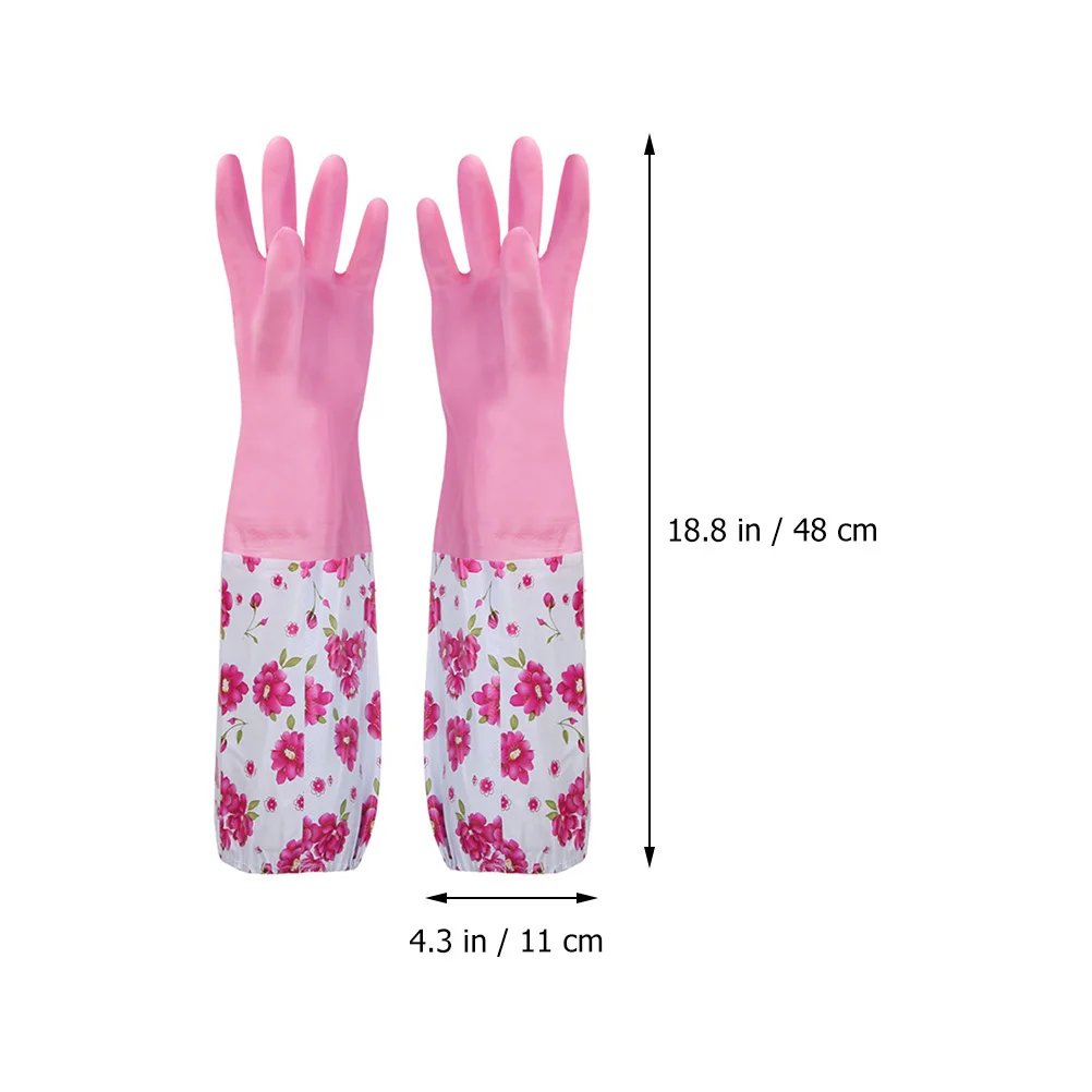 

1 Pair Thick Dish Washing Gloves Reusable Non-Slip Kitchen Cleaning Protective Gloves For Washing Dishes Gardening Food