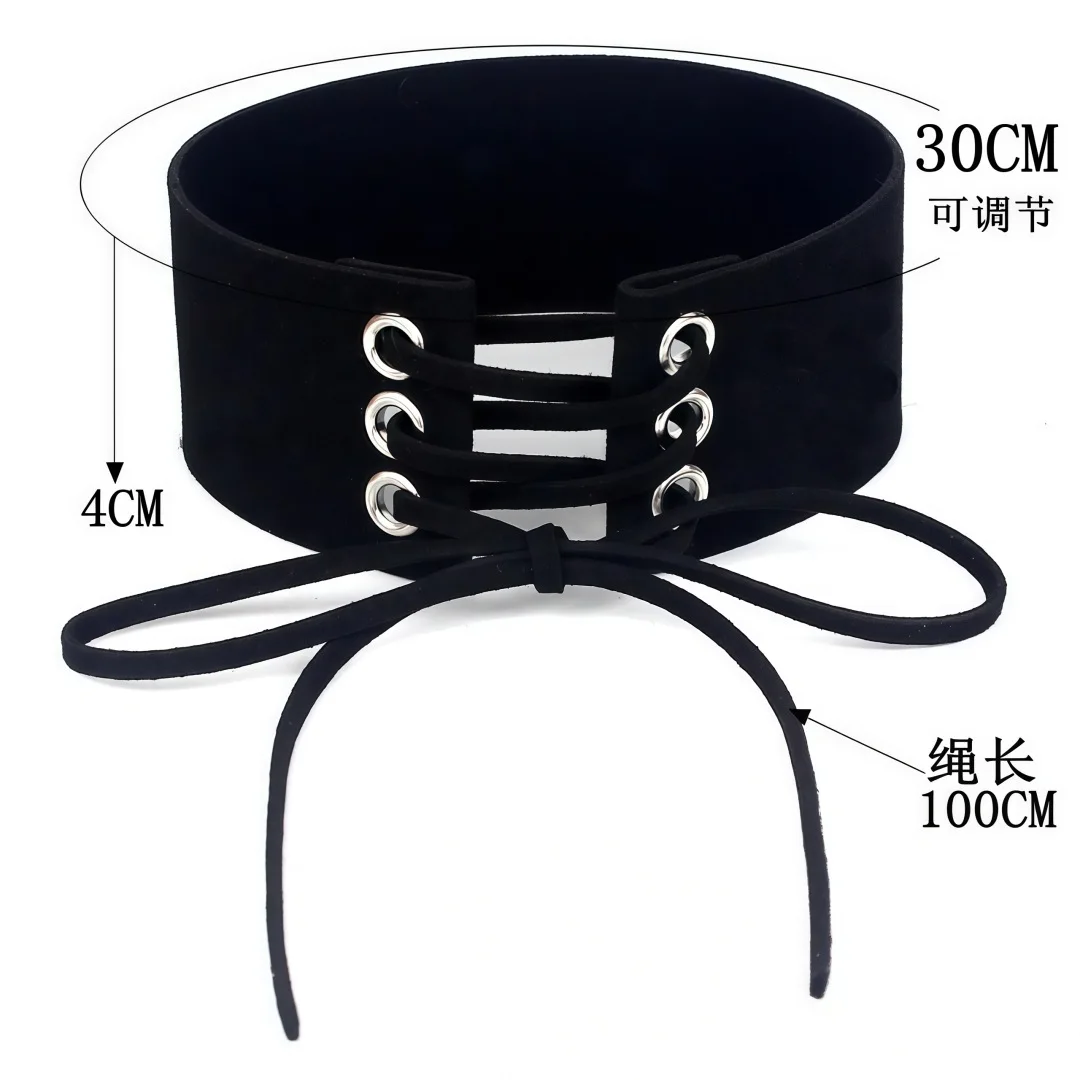 XIYANIKE New Wide Black Velvet Choker Necklace Belt Chokers Necklaces Tied Pink Chocker collares collier ras du cou N672