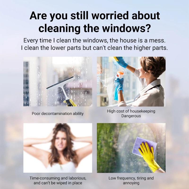 DIVEDEER Window Cleaner 5600PA High Suction Electric Spray Window Cleaner Anti Fall Remote Control Cleaner