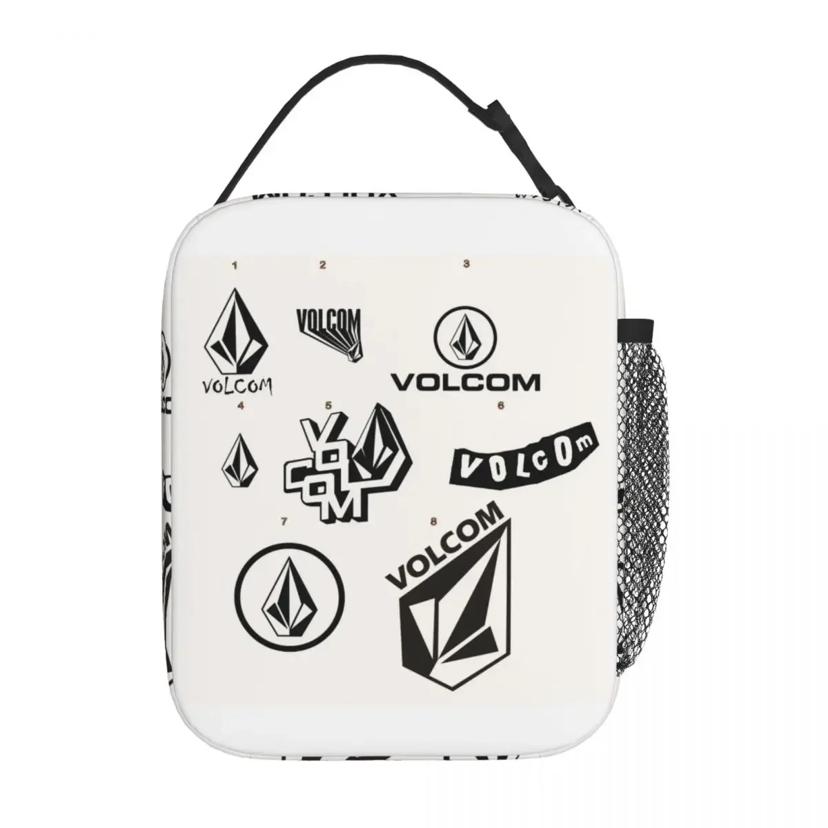 Volcoms Logo Thermal Insulated Lunch Bags Women Portable Lunch Tote for Outdoor Picnic Storage Food Box