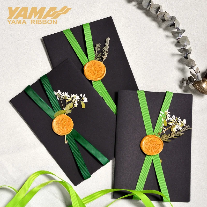 YAMA 6 9  mm 1/4 3/8 inch Grosgrain Ribbon 100yards/lot Light Dark Green Wholesale for Diy Dress Packing  Wedding Decoration Bow