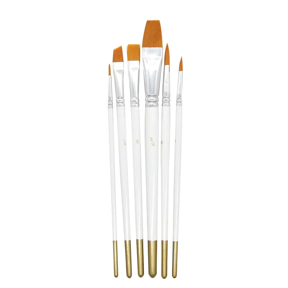 

6pcs Handmade Paint Brushes Set for Acrylic Oil Watercolor Painting Bamboo Wooden Handle Professional Art Brushes for Artists