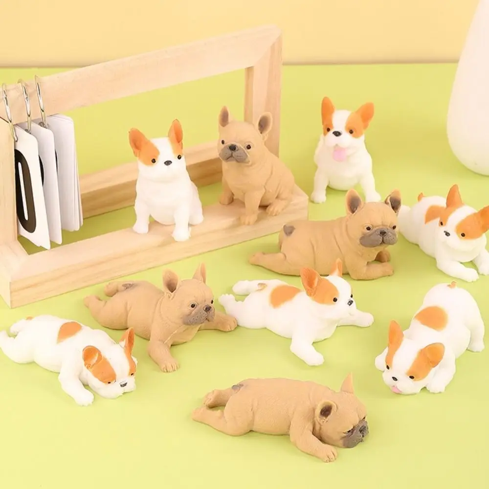 Juguetes suaves para apretar para perros, simulación Kawaii de Bulldog Francés, juguete sensorial para cachorros de dibujos animados, regalo para niños