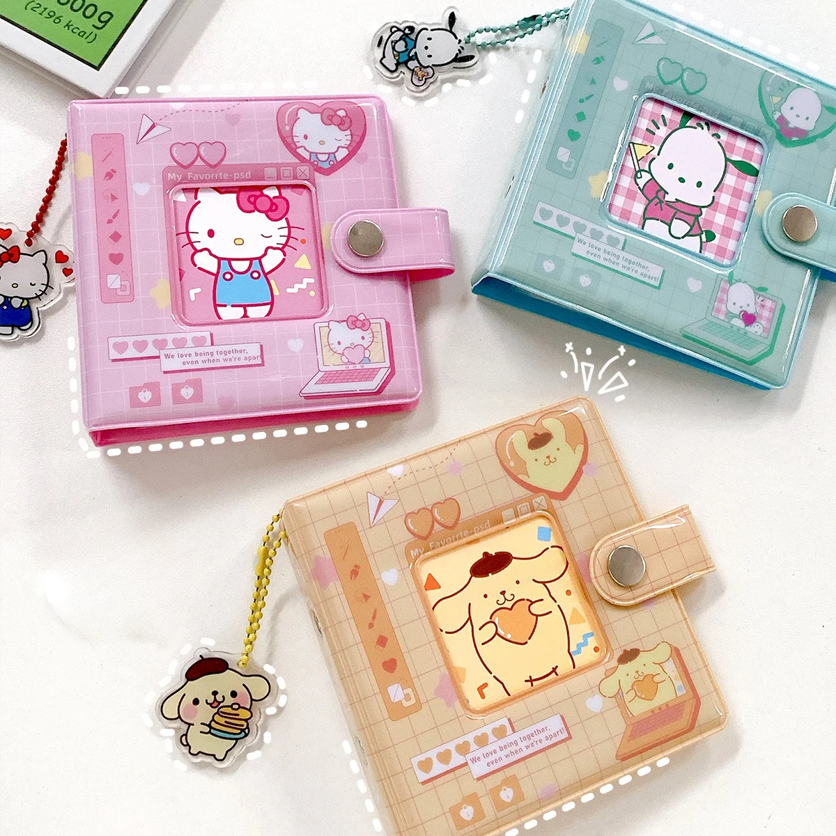 Kawaii Sanrio Anime Mini Photo Album Hello Kitty Kuromi My Melody Card Book Cinnamoroll Photo Storage Book Cute Gift