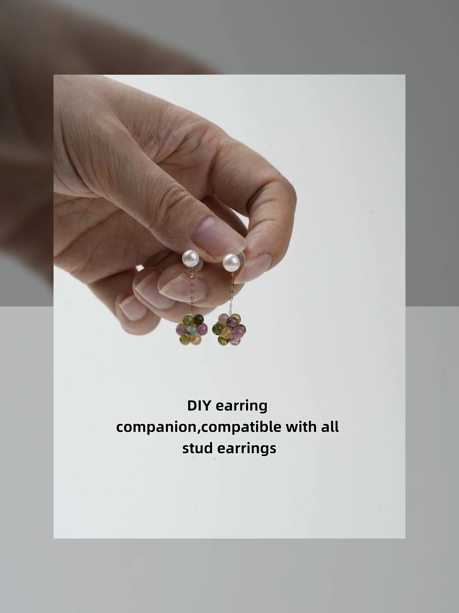 XF800 18K Yellow Gold Natural Tourmaline DIY Earring Accessories Real Fine Jewelry Gift for Women Boutique Style Au750diy2026013