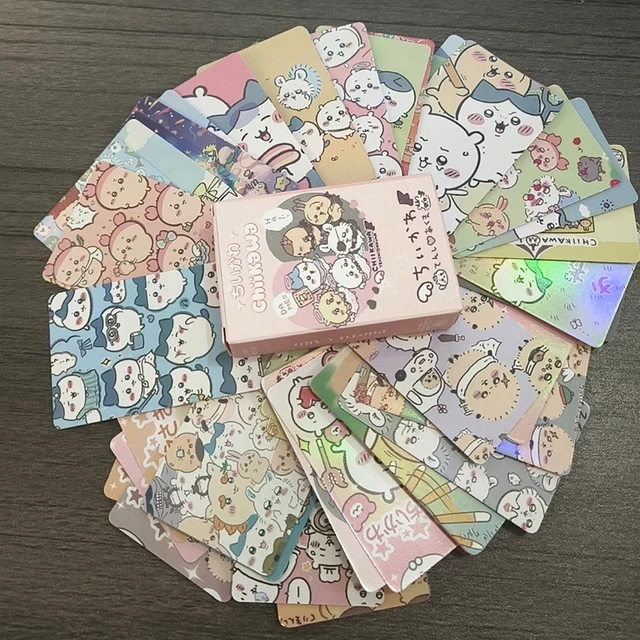 55pcs Anime Chiikawa Peripheral Three-inch Boxed Hachiware うさぎ USAGI ちいかわ Laser Photo Card LOMO Card Book Birthday Gift